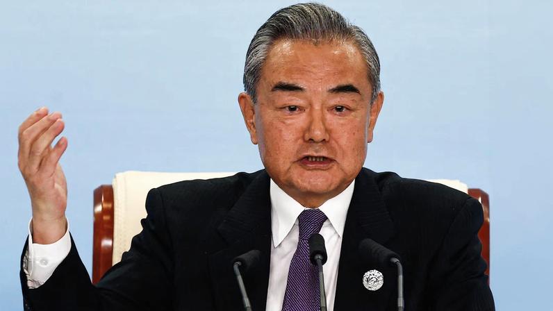 Chinese Foreign Minister Wang Yi speaks at a press conference on the sidelines of the Third Belt and Road Forum (BRF), at the media centre in Beijing, China October 18, 2023. REUTERS/Tingshu Wang