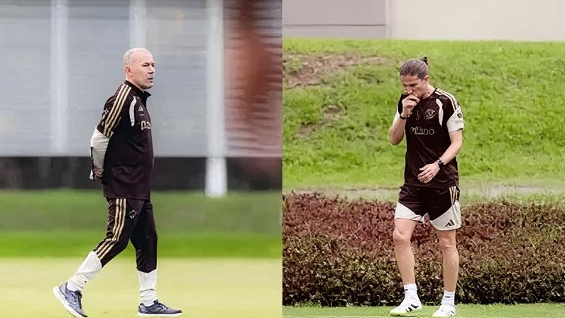 Jardim e Filipe Luis, atual e ex-treinador do Flamengo