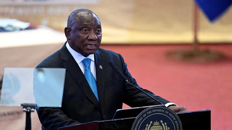 South African President Cyril Ramaphosa delivers the State of the Nation (SONA) address in Cape Town
