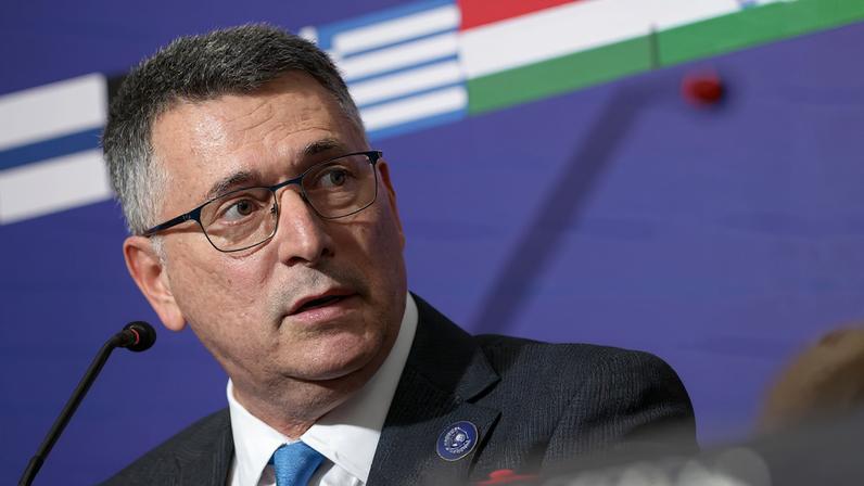 Israeli Foreign Minister Gideon Saar attends the inaugural Board of Peace meeting at the U.S. Institute of Peace in Washington, D.C., U.S., February 19, 2026. REUTERS/Kevin Lamarque/File Photo