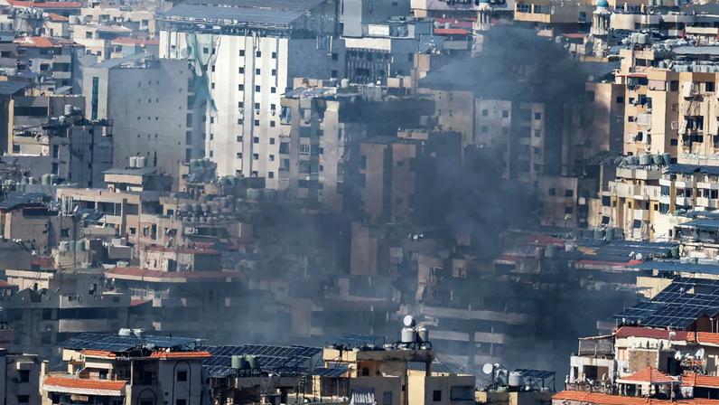 Smoke rises after an Israeli strike on Beirut's southern suburbs, following an escalation between Hezbollah and Israel amid the U.S.-Israeli conflict with Iran, Lebanon, March 5, 2026.
