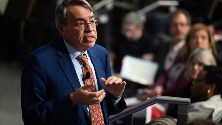 Dimitris Bertsimas answering audience questions