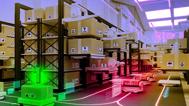Sistema de IA aprende a manter fluxo de tráfego de robôs em armazém