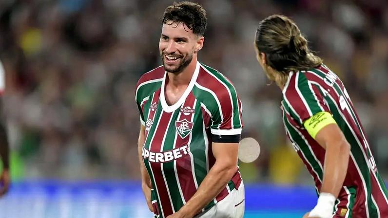 Matheus Martinelli, do Fluminense, celebra gol contra o América de Cali, no Maracanã, em partida válida pela Sul-Americana de 2026 (Foto: Thiago Ribeiro/GazetaPress)