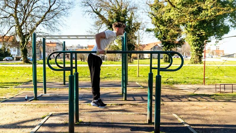Leon Dejanovic, 18, works out in Karlovac