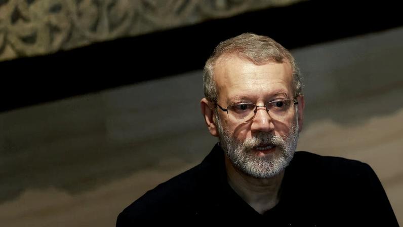 Ali Larijani, former chairman of the parliament of Iran meets with Lebanese Parliament Speaker Nabih Berri in Beirut