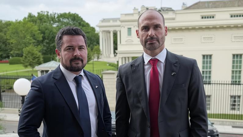 Paulo Figueiredo e Eduardo Bolsonaro. Foto: Reprodução/Redes Sociais