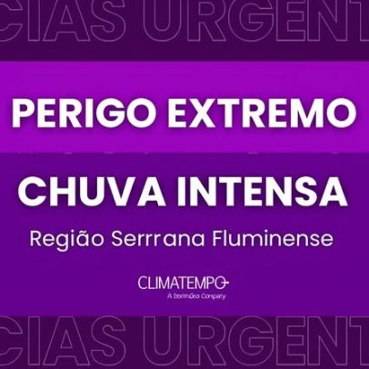 Região Serrana do Rio entra em perigo extremo por chuva nesta quinta