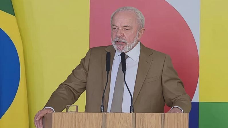 Na imagem, presidente Lula (PT) em pronunciamento.