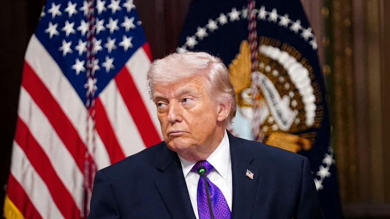U.S. President Donald Trump attends a roundtable on the Ratepayer Protection Pledge in the Indian Treaty Room in the Eisenhower Executive Office Building (EEOB) on the White House campus in Washington, D.C., U.S., March 4, 2026.