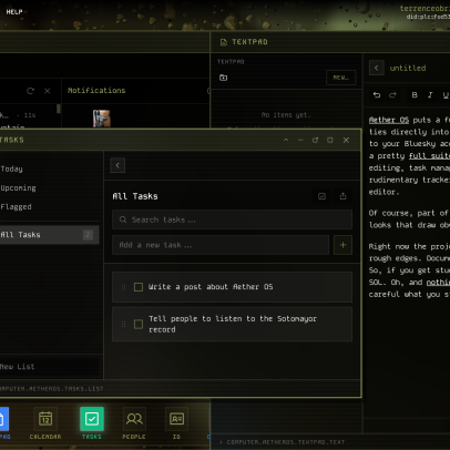 Aether OS: computador em navegador criado para o AT Protocol