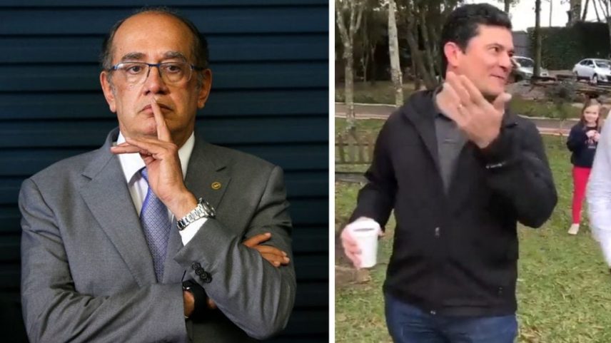 O ministro Gilmar Mendes e o senador Sergio Moro. Fotos: Marcelo Camargo/Agência Brasil e Reprodução/Redes Sociais