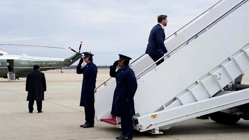 U.S. Vice President JD Vance boards Air Force Two at Joint Base Andrews