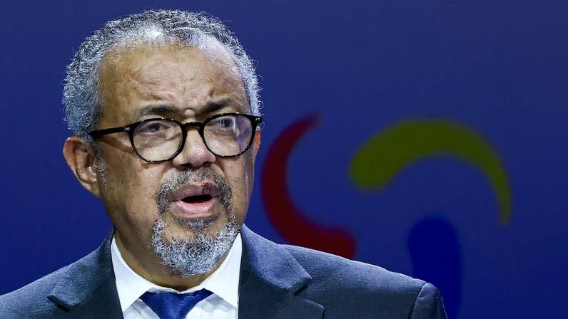 Director-General of the World Health Organization Tedros Adhanom Ghebreyesus speaks on the sidelines of a G20 summit in Johannesburg, South Africa, November 21, 2025. REUTERS/Yves Herman/File Photo