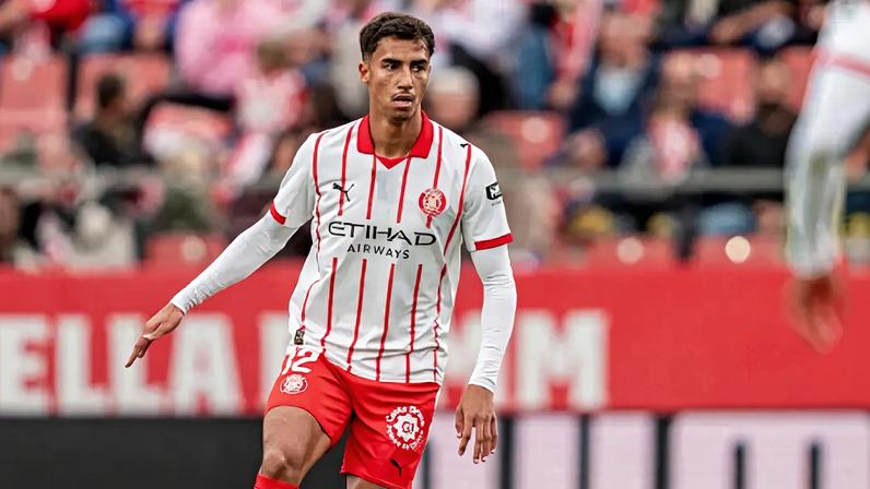 Vitor Reis, ex-Palmeiras, em ação pelo Girona (Foto: Reprodução/Girona)