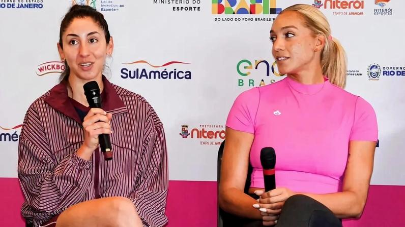 Melissa e Brandie, do Canadá, voltam a encarar Duda e Ana Patrícia no Areia Games (Foto: Maurício Val)