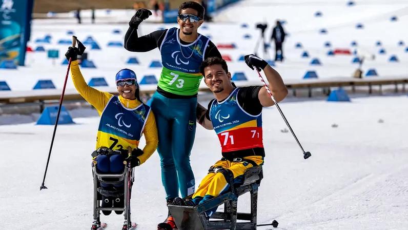 Brasil encerra Paralimpíadas de Inverno com Ribera e Aline em 5º lugar