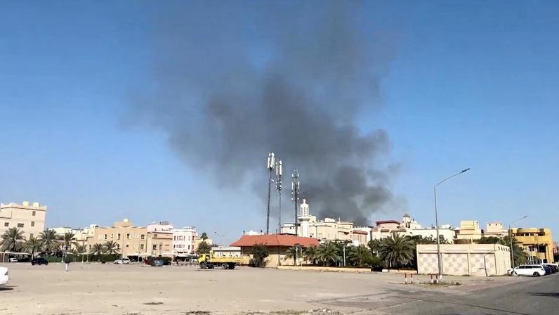 Smoke rises from an area surrounding U.S. Embassy following a strike, amid the U.S.-Israel conflict with Iran, in Bayan, Kuwait, March 2, 2026, in this screengrab from a video obtained by Reuters.