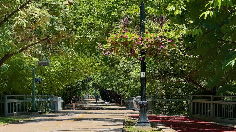 The Katy Trail in Dallas, which will launch a public art biennial in 2027