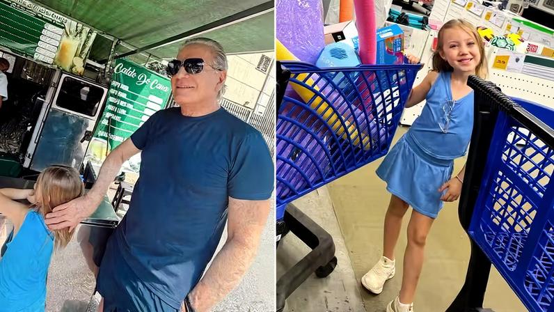 Domingo em família de Roberto Justus tem pastel, compras e bicicleta para Vicky