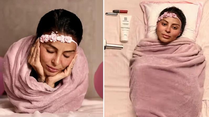Alinne Rosa faz ensaio no estilo 'newborn' para celebrar 45 anos — Foto: Reprodução/Instagram