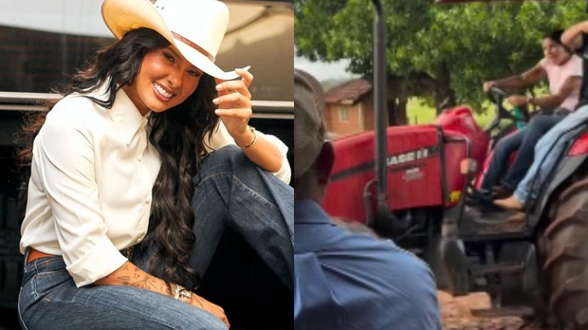 Ana Castela mostra perrengues ao dirigir trator — Foto: Reprodução/Instagram