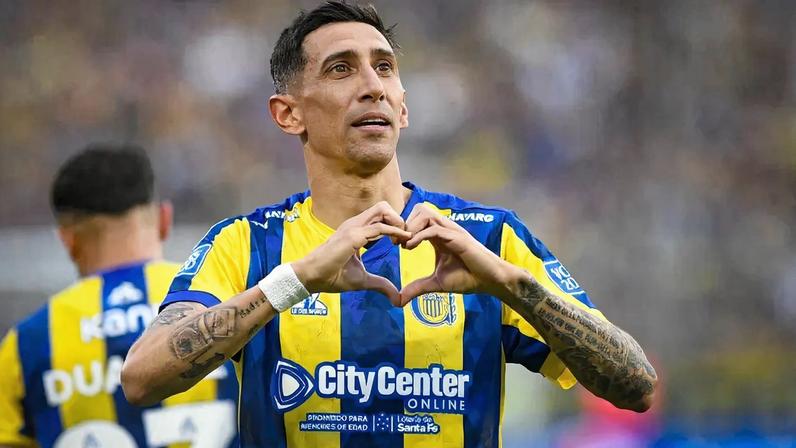 Angel Di Maria comemora gol diante do Boca Juniors (Foto: Divulgação / Rosario Central)