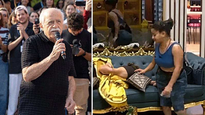 Ary Fontoura critica atitude de Milena no BBB 26 — Foto: Globo/ Fabio Rocha e Reprodução/Globoplay