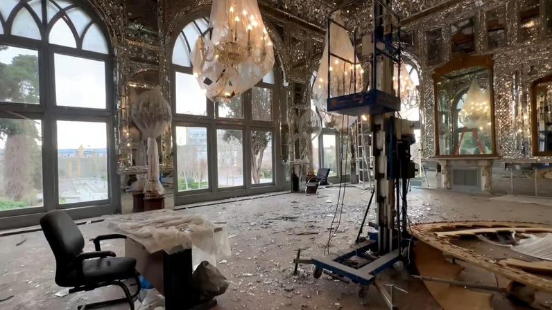 The 400-year-old Golestan Palace reportedly sustained damage from a nearby missile blast