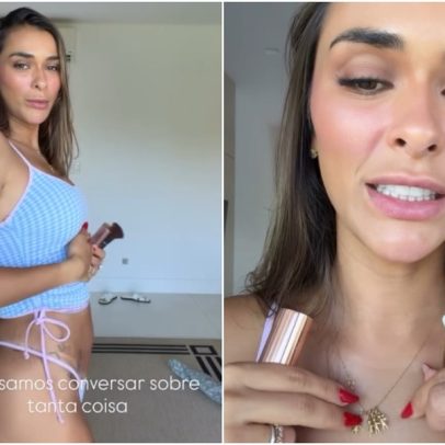 Grávida Tainá Militão mostra barriguinha e colar recebido do marido