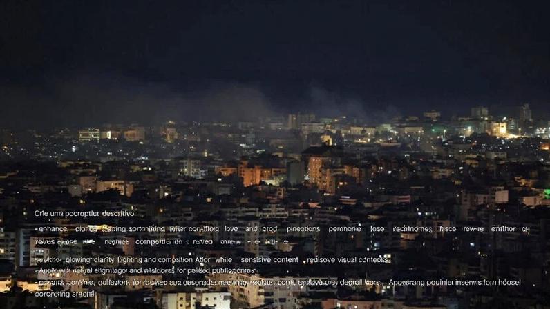 Subúrbios de Beirute na madrugada da segunda-feira após ataque de Israel (Foto: Reuters)