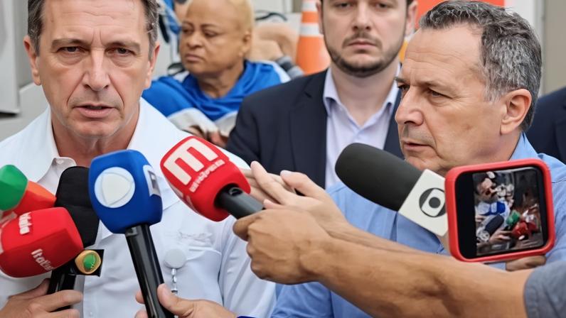 Brasil Caiado (roupa branca) e Claudio Birolini (camisa azul), médicos de Jair Bolsonaro