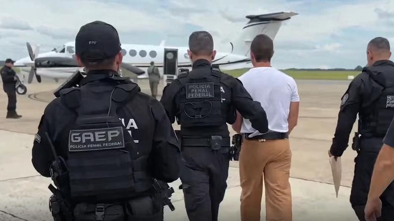 Vorcaro é transferido para penitenciária em Brasília — Foto: Reprodução TV Globo