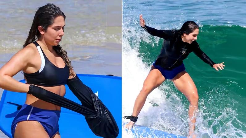 Carol Portaluppi surfa no Rio