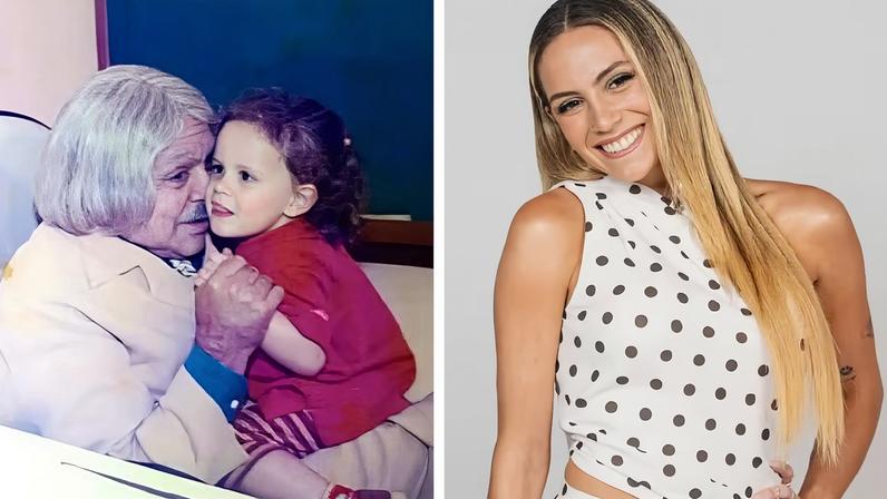 Luisa Perissé e o avô paterno, o humorista Chico Anysio