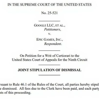 Epic e Google encerram disputa e não vão ao STF