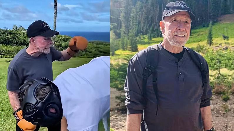 Chuck Norris treinava boxe em sua casa — Foto: Reprodução/Instagram
