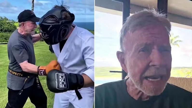 Chuck Norris posta vídeo lutando no seu aniversário de 86 anos — Foto: Reprodução/Instagram