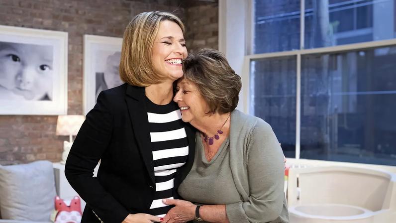 Savannah Guthrie hugging her mother, Nancy Guthrie.