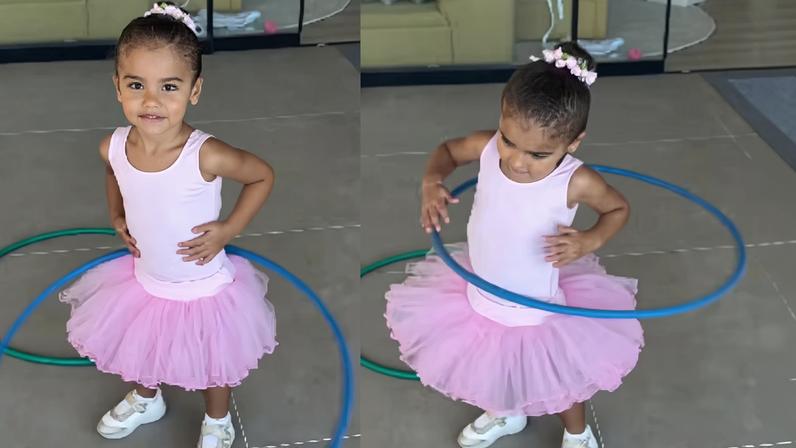 Mavie, filha de Neymar, brincando — Foto: Reprodução/Instagram
