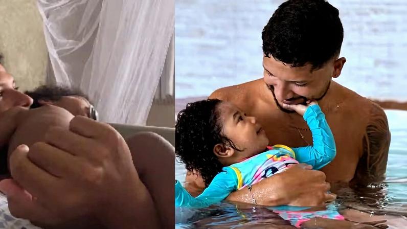 Yuri Lima com Nala, sua filha com IZA — Foto: Reprodução/Instagram