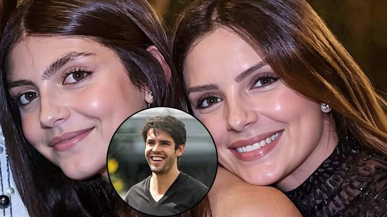 Isabella, filha do jogador Kaká ao lado da ex-esposa, Caroline Celico