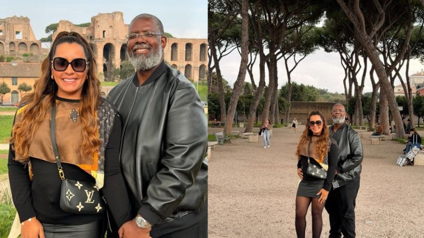 Péricles abre álbum de fotos de viagem ao lado da esposa — Foto: Reprodução/Instagram