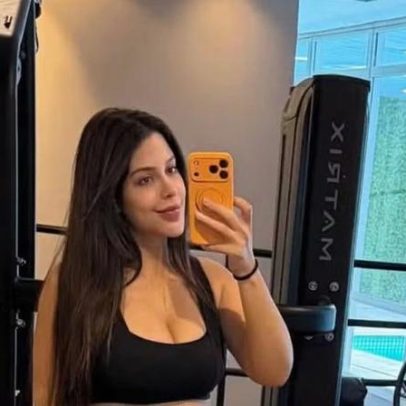 Laís Caldas, grávida, exibe barriga durante treino