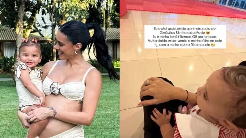 Bruna Biancardi acompanha 1ª aula de ginástica rítmica da filha Mavie e emociona