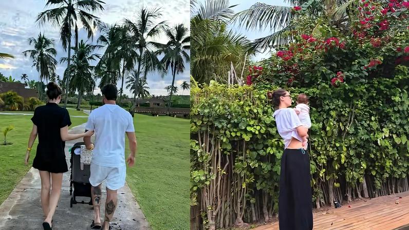 Camila Queiroz compartilha álbum em família com Klebber Toledo e a filha Clara