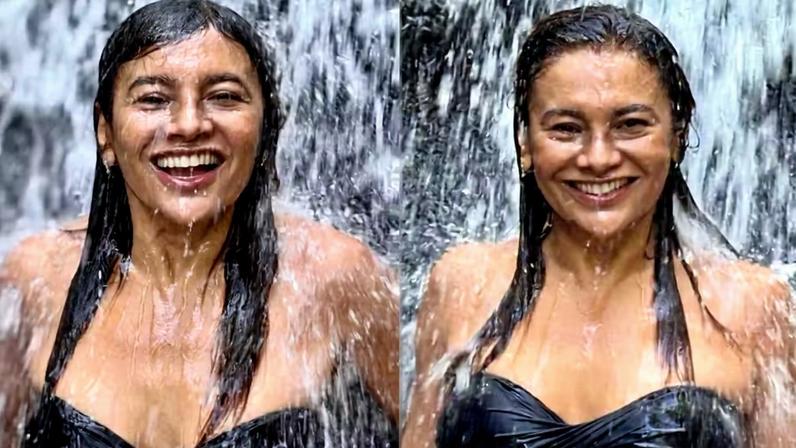 Dira Paes curte cachoeira com biquíni — Foto: Reprodução/Instagram