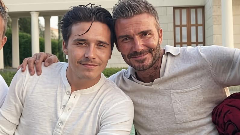 David Beckham e Brooklyn — Foto: Reprodução/Instagram