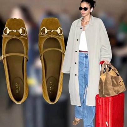 Bruna Marquezine dispensa tênis e aposta em sapatilha caramelo no aerolook