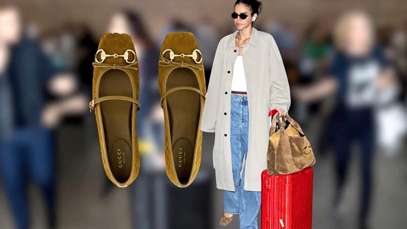 Bruna Marquezine dispensa tênis e aposta em sapatilha caramelo no aerolook